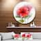 Designart - Watercolor Painting Red Hibiscus Flower' Large Floral Metal Circle Wall Art